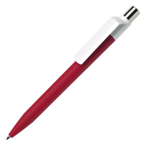 Ручка шариковая DOT, покрытие soft touch, цвет красный