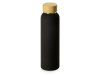Стеклянная бутылка с бамбуковой крышкой «Foggy», 600мл, цвет черный (Р)