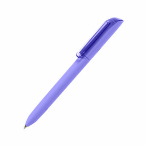 Ручка шариковая FLOW PURE c покрытием soft touch и прозрачным клипом, цвет сиреневый