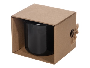Кружка эмалированная в коробке, цвет черный