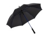 Зонт-трость «Colorline» с цветными спицами и куполом из переработанного пластика, цвет черный/синий