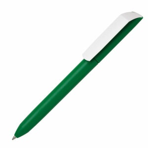 Ручка шариковая FLOW PURE с белым клипом, цвет зеленый