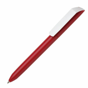 Ручка шариковая FLOW PURE с белым клипом, цвет красный