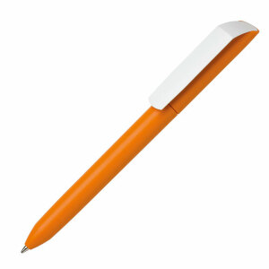 Ручка шариковая FLOW PURE с белым клипом, цвет оранжевый