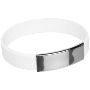 Силиконовый браслет Brisky с металлическим шильдом, цвет белый