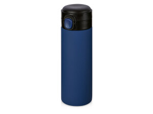 Вакуумная термокружка Waterline c кнопкой «Guard», 400 мл, цвет темно-синий