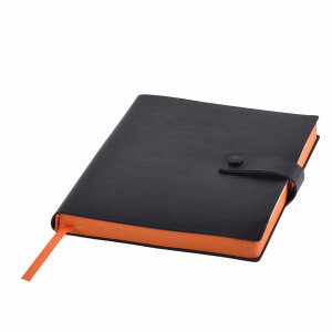 Ежедневник недатированный STELLAR, формат А5, цвет черный с оранжевым