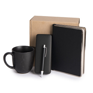 Набор подарочный AUTOGRAPH: кружка, ежедневник, ручка, футляр для ручки, стружка, коробка, цвет черный