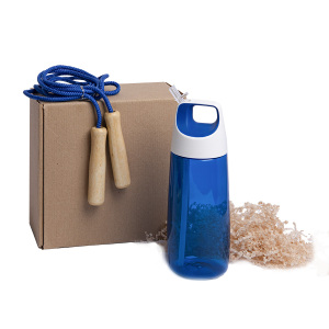 Набор подарочный INMODE: бутылка для воды, скакалка, стружка, коробка, цвет синий