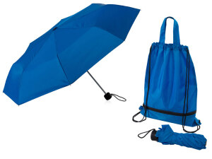 Зонт «Picau» из переработанного пластика в сумочке, цвет синий