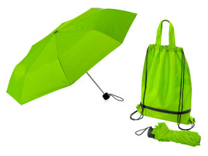Зонт «Picau» из переработанного пластика в сумочке, цвет зеленое яблоко