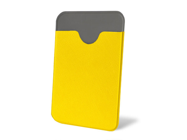 Чехол-картхолдер Favor на клеевой основе на телефон для пластиковых карт и и карт доступа, цвет желтый