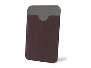 Чехол-картхолдер Favor на клеевой основе на телефон для пластиковых карт и и карт доступа, цвет коричневый