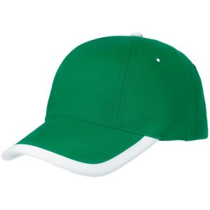 Бейсболка Honor, цвет зеленая с белым кантом