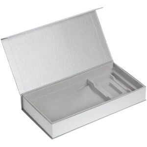 Коробка Planning с ложементом под набор с планингом, ежедневником, ручкой и аккумулятором, цвет серебристая