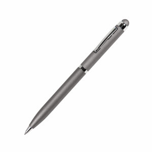 Ручка шариковая со стилусом CLICKER TOUCH, цвет серый