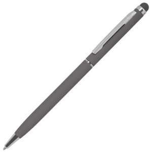 Ручка шариковая со стилусом TOUCHWRITER SOFT, покрытие soft touch, цвет серый