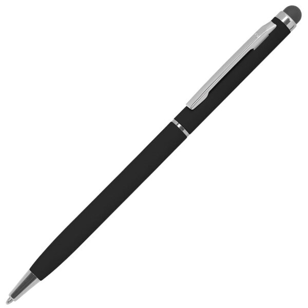 Ручка шариковая со стилусом TOUCHWRITER SOFT, покрытие soft touch, цвет черный