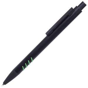 Ручка шариковая с грип-вставками TATTOO, цвет черный с зеленым