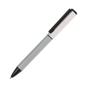 Ручка шариковая BRO, цвет белый с серым