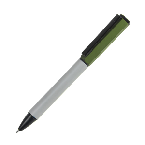 Ручка шариковая BRO, цвет зеленый с серым