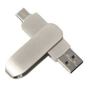 USB flash-карта CIRCLE OTG Type-C (32Гб), цвет серебристая, 6,5х1,5х0,82 см, металл