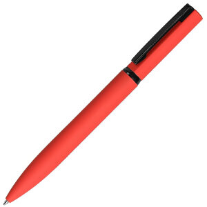 Ручка шариковая MIRROR BLACK, покрытие soft touch, цвет красный