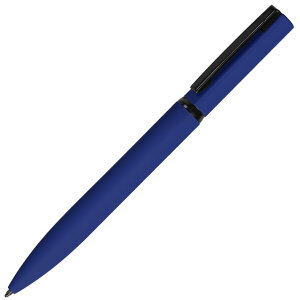 Ручка шариковая MIRROR BLACK, покрытие soft touch, цвет темно-синий