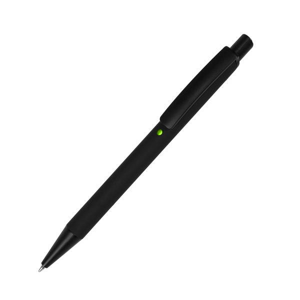 Ручка шариковая ENIGMA, металл, софт-покрытие, цвет черный и светло-зеленый