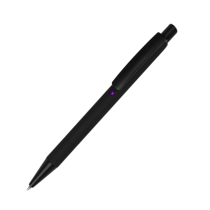 Ручка шариковая ENIGMA, металл, софт-покрытие, цвет черный с фиолетовым
