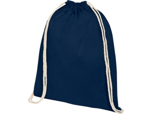 Рюкзак со шнурком Tenes из хлопка плотностью 140 г/м², цвет темно-синий
