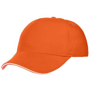 Бейсболка Classic, цвет оранжевая с белым кантом
