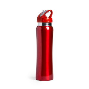 Бутылка для воды SMALY с трубочкой, нержавеющая сталь, цвет красный