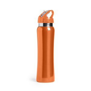 Бутылка для воды SMALY с трубочкой, нержавеющая сталь, цвет оранжевый