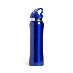Бутылка для воды SMALY с трубочкой, нержавеющая сталь, цвет синий