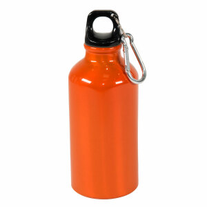Бутылка для воды с карабином MENTO, 400мл, цвет оранжевый