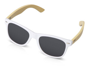 Солнцезащитные очки Rockwood с бамбуковыми дужками в сером футляре, цвет белый