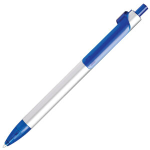 Ручка шариковая PIANO, цвет серебристый с синим