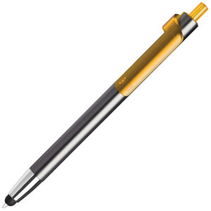 Ручка шариковая со стилусом PIANO TOUCH, цвет графит с желтым