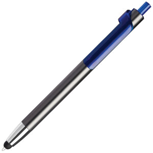Ручка шариковая со стилусом PIANO TOUCH, цвет графит с синим