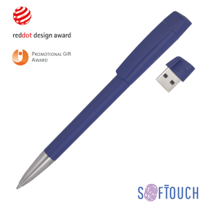Ручка с флеш-картой USB 16GB «TURNUSsofttouch M», цвет итемно-синий