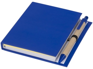 Цветной комбинированный блокнот с ручкой, цвет синий