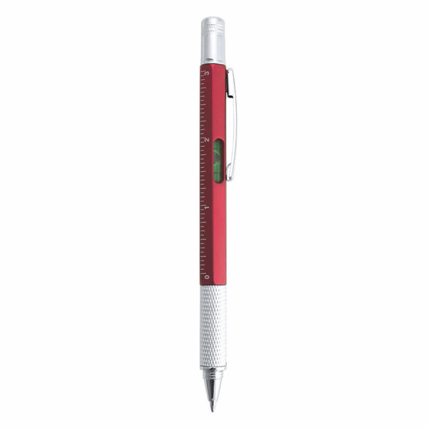 Ручка с мультиинструментом SAURIS, пластик, металл, цвет красный
