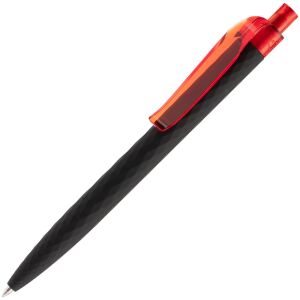 Ручка шариковая Prodir QS01 PRT-P Soft Touch, цвет черная с красным