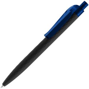 Ручка шариковая Prodir QS01 PRT-P Soft Touch, цвет черная с синим