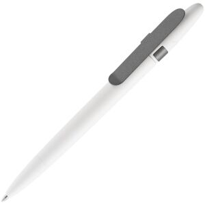 Ручка шариковая Prodir DS5 TSM Metal Clip, цвет белая с серым