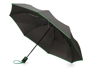 Зонт-полуавтомат складной Motley с цветными спицами, цвет черный/зеленый