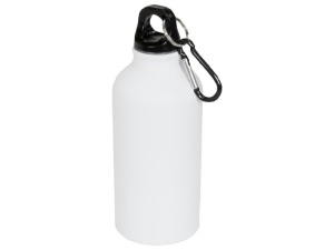 Матовая спортивная бутылка Oregon с карабином и объемом 400 мл, цвет белый (Р)