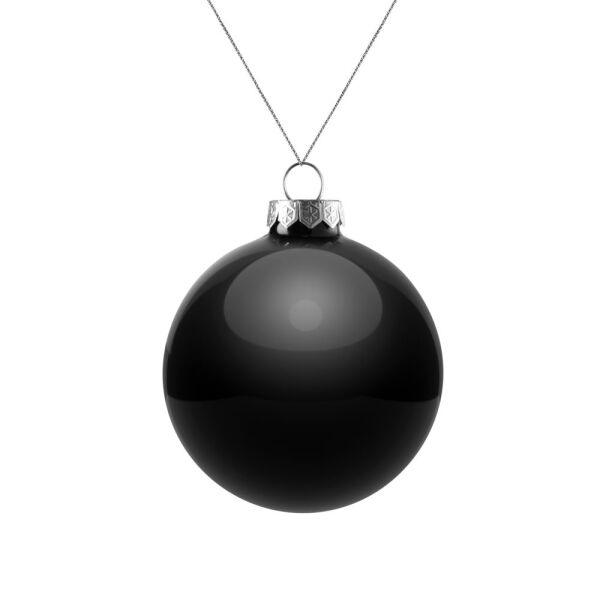 Елочный шар Finery Gloss, 8 см, цвет глянцевый черный
