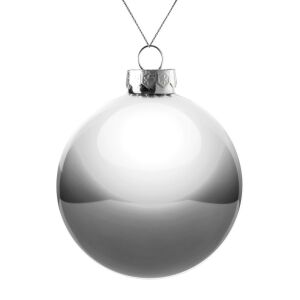 Елочный шар Finery Gloss, 10 см, цвет глянцевый серебристый